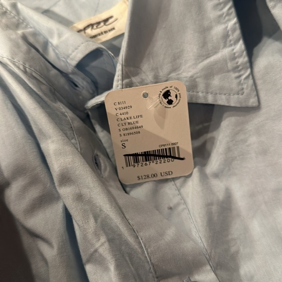 💗FREE PEOPLE We the Free Freya Poplin Tunic in Lake Life - Picture 8 of 8